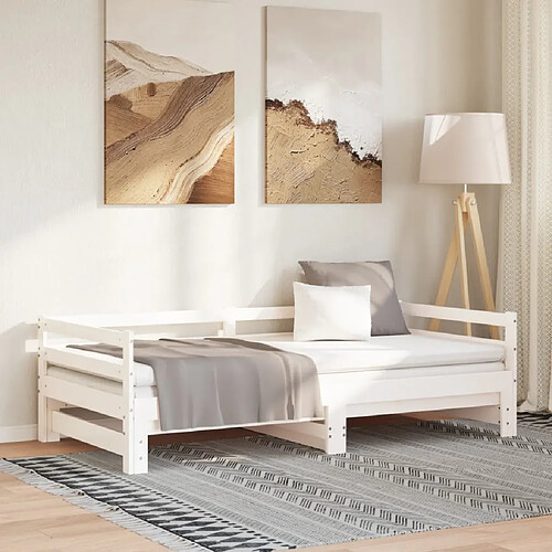 vidaXL Lit coulissant blanc 2x(90x200) cm