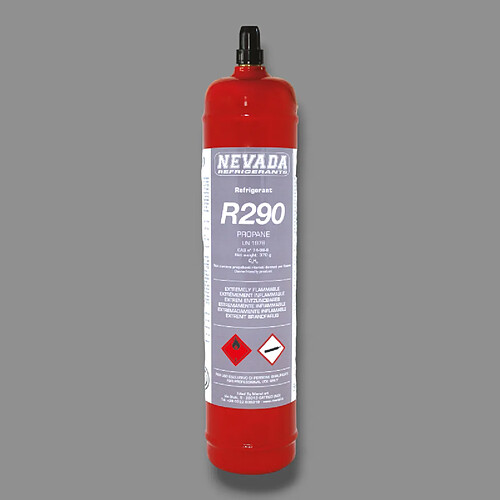 Gaz réfrigérant R290 - 370g - Valve Acme 1/2" gauche