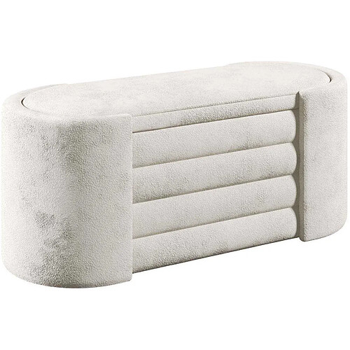 Hanah home Pouf-coffre rond - Crème
