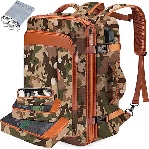 Sac à dos pour ordinateur portable en tissu Oxford - 17,3 pouces - Vert