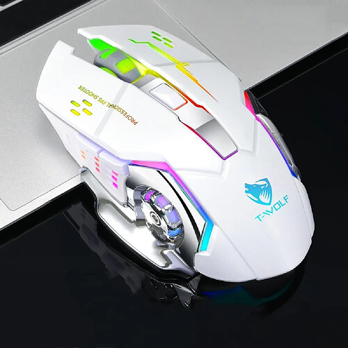 Yonis Souris Sans Fil RGB Ergonomique Gamer
