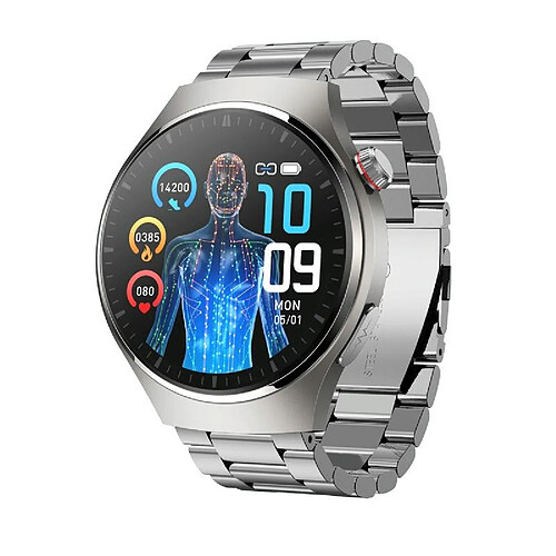 Yonis Montre Connectée Acier Étanche ECG Bluetooth