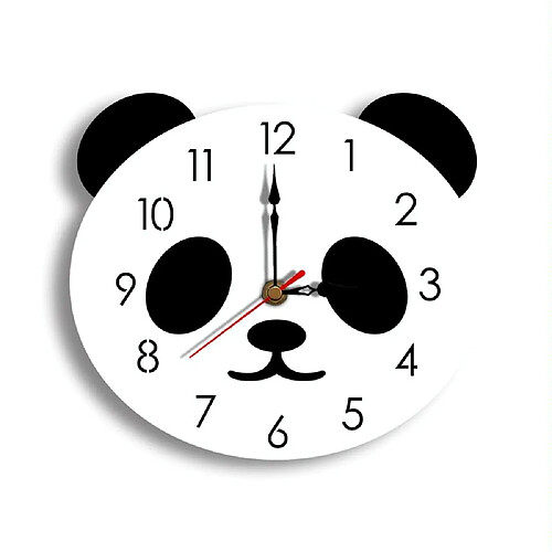 Yonis Horloge murale panda - Noir et blanc