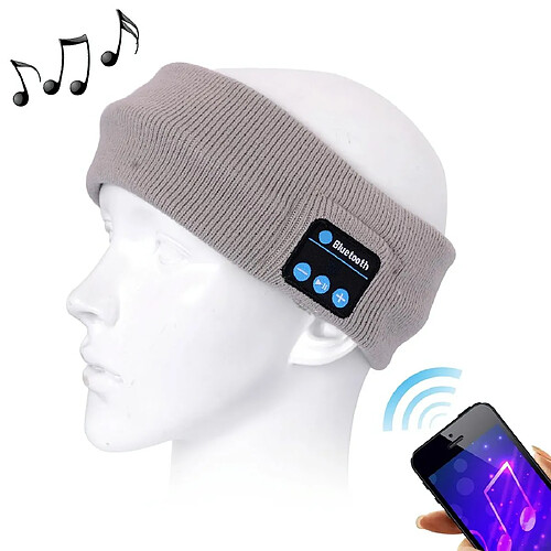 Yonis Bonnet Bluetooth Sport Musique Sans Fil Gris
