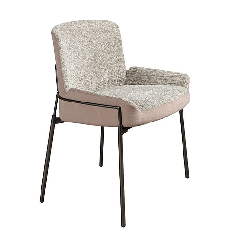 Angel Cerda Chaise en tissu gris et velours marron