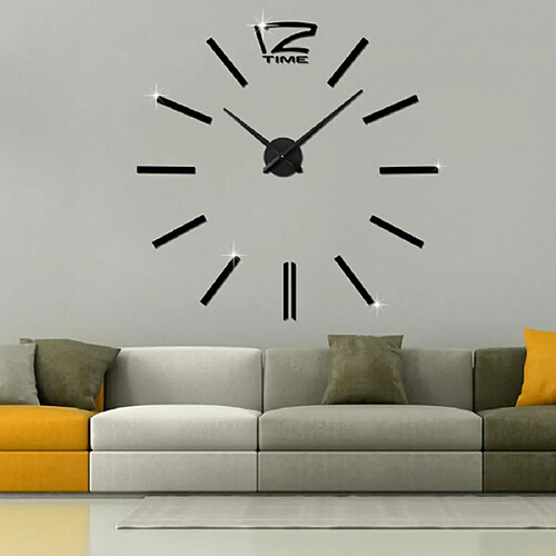 Yonis Horloge Murale Moderne 3D Miroir Or 100cm