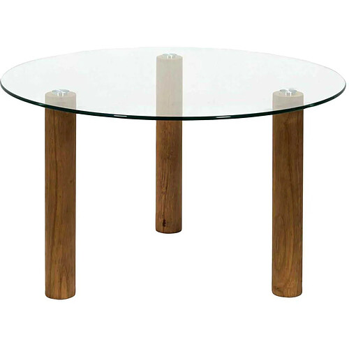 The home deco factory Table basse ronde - Transparent marron