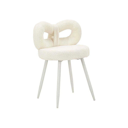 Mauro Ferretti Chaise en tissu éponge Ilary 40 x 67 cm blanc.