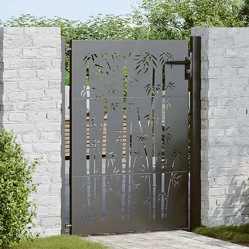 vidaXL Porte de Jardin Noir 110 x 155 cm Acier enduit de poudre