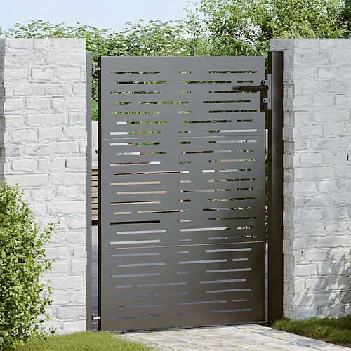 vidaXL Porte de Jardin Noir 110 x 155 cm Acier enduit de poudre