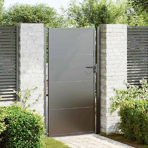 vidaXL Porte de Jardin Noir 110 x 205 cm Acier enduit de poudre