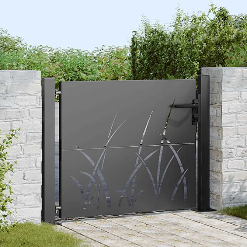 vidaXL Porte de Jardin Noir 110 x 105 cm Acier peint par poudre