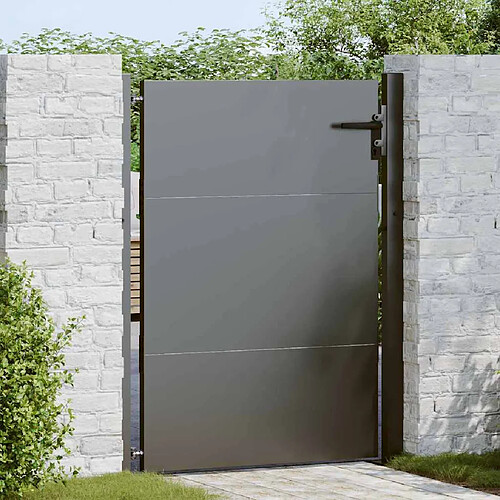 vidaXL Porte de Jardin Noir 110 x 155 cm Acier enduit de poudre