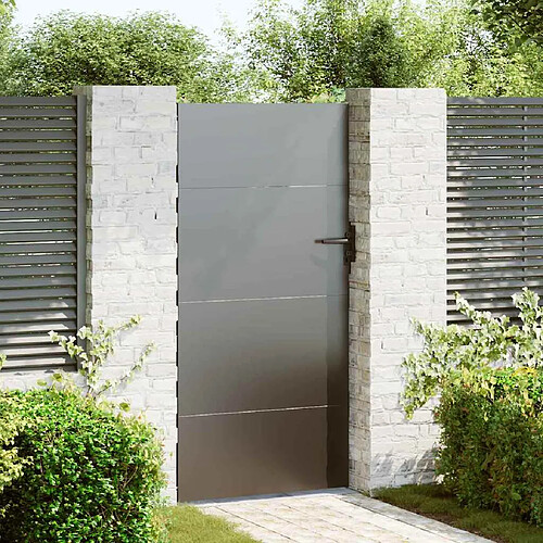 vidaXL Porte de Jardin Noir 85 x 175 cm Acier peint par poudre