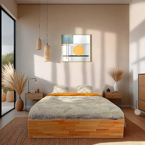 Le Quai Des Affaires Lit coffre 180x200cm BEN + sommier/ Hêtre massif huilé