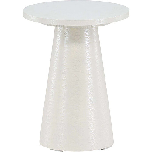 Venture Home Table d'appoint ø35 cm Lanzo blanc brillant.