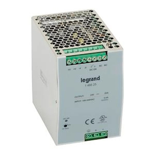 alimentation stabilisée à découpage - ca 100-240v - 24v - dc - 480w - legrand 146625