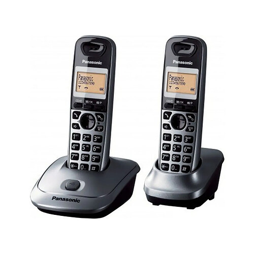Panasonic téléphone fixe sans fil - Gris et noir