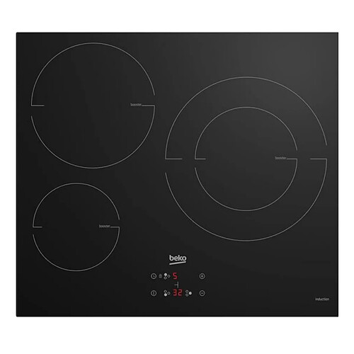 Table de cuisson induction 60cm 3 feux 7200w noir - HII63402MT - BEKO