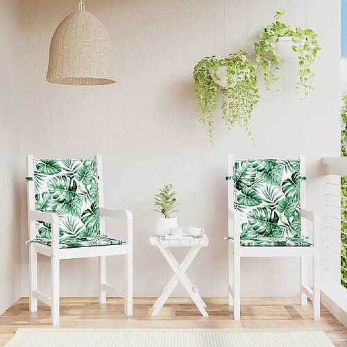 vidaXL Coussins de dossier Feuille 2 pcs Motif feuille 100 x 50 x 3 cm