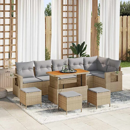 vidaXL Ensemble de canapé de jardin 12 pcs Beige et Gris clair