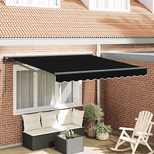 vidaXL Cadre d'auvent Noir 350 x 250 cm Polyester avec revêtement PU