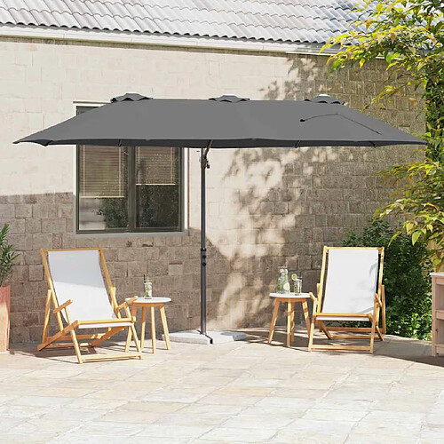 vidaXL Parasol Anthracite 372 x 198 x 243 cm Polyester et Aluminium
