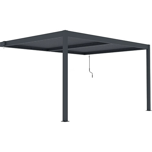 Habitat Et Jardin Pergola adossée en aluminium Windsor - Gris anthracite - 3 x 4 m
