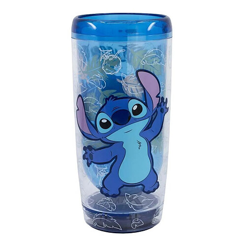 Disney Gobelet 625ml à Double Paroi Stitch Dropsafe Collection Ohana Bleu