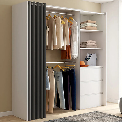 Idmarket Dressing extensible MARTY 120/170 x 50 x 180 cm blanc