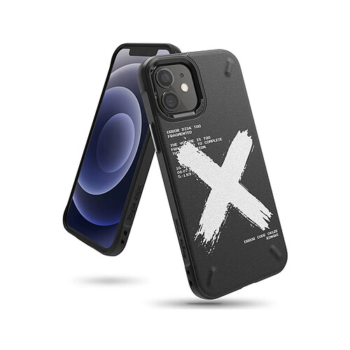 Coque en silicone pour iPhone 12 Mini, design Onyx X noir.