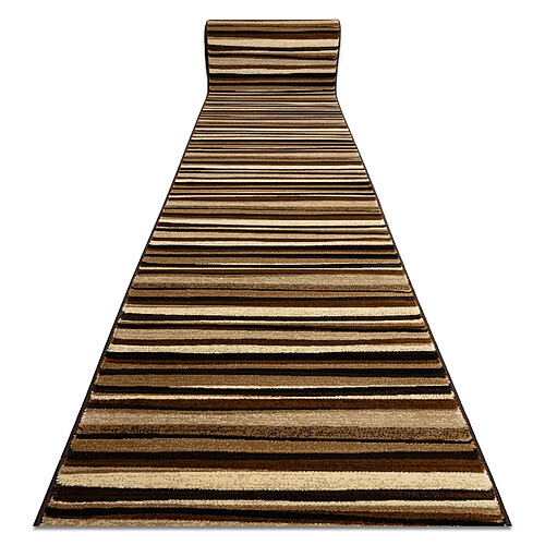 RUGSX Tapis de couloir ROYAL 5374 RAYURES ONDULÉES beige marron 100cm 100x640 cm