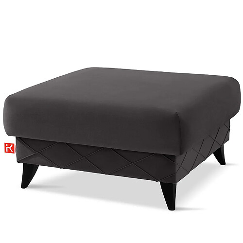 Konsimo Pouf scandinave Gustavo III - Graphite