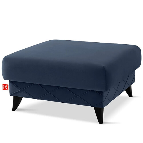 Konsimo Pouf Gustavo III carré - Bleu foncé