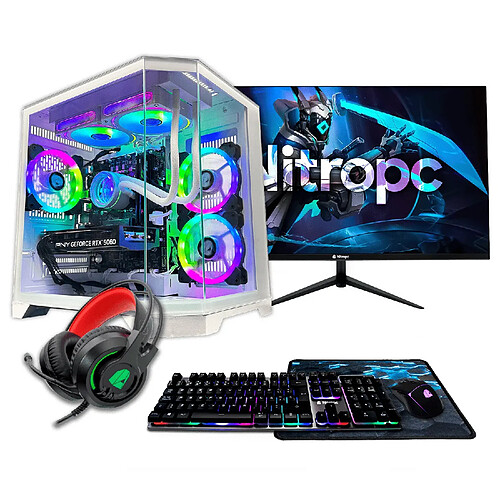PC Gamer complet Nitropc Pack Gold Blanc