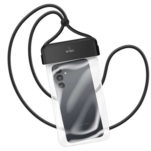 wiwu Housse Étanche pour Téléphone 4" à 7" IPX8 à Mettre au Tour du Cou Noir