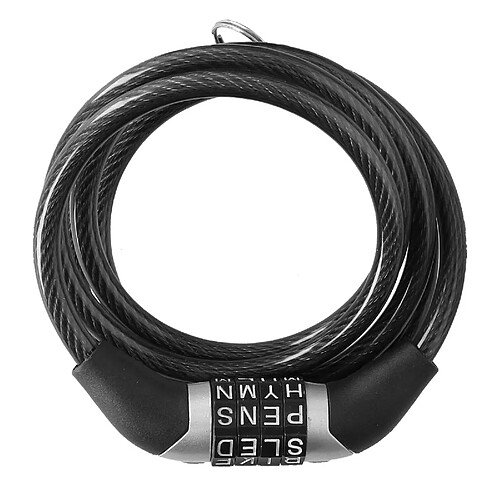Dunlop Antivol 120 cm pour Vélo Câble à Combinaison Spirale Noir