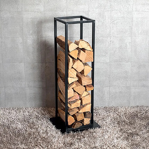 Mes Porte-bûches vertical 33x33x85 cm en acier noir