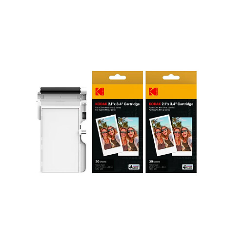 KODAK ICRG260 – Cartouche photo 4PASS avec papier 60 tirages 5,3x8,6 cm, Compatible Mini Shot 2, Mini Shot 2 Retro, Mini 2, Mini 2 Retro