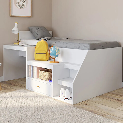 Idmarket Lit avec bureau LEOPOLD