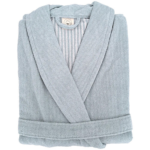 Linnea Peignoir de bain adulte col châle - Bleu