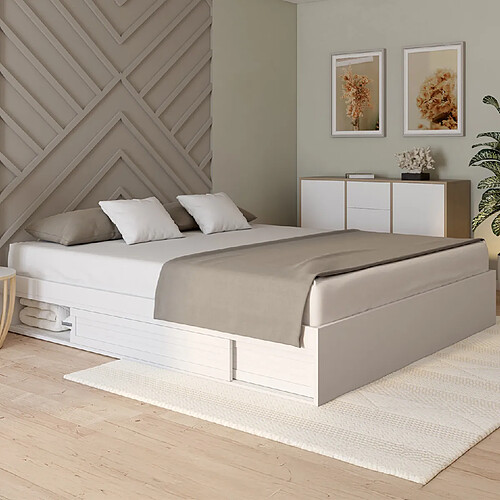 Idmarket CADRE LIT SALEM 180X200 CM BL