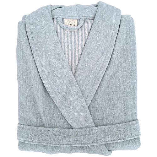 Linnea Peignoir de bain col châle adulte - Bleu