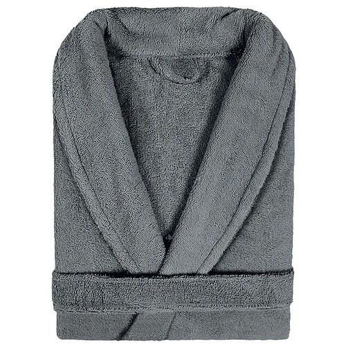 Linnea peignoir de bain adulte col châle éponge coton - Anthracite