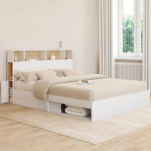 Idmarket LIT DOUBLE CLEM 160X200 CM