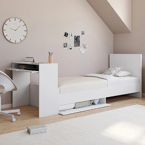 Idmarket LIT SIMPLE OMAHA 90X190CM BLAN