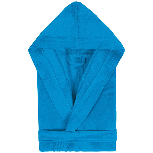 Linnea peignoir enfant à capuche éponge velours - Bleu