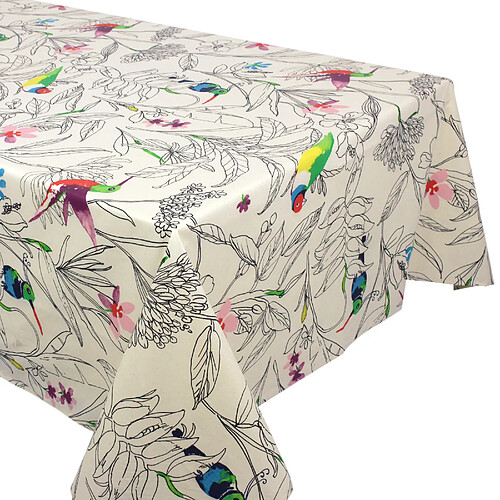 Linnea nappe rectangulaire enduite coton Colibri