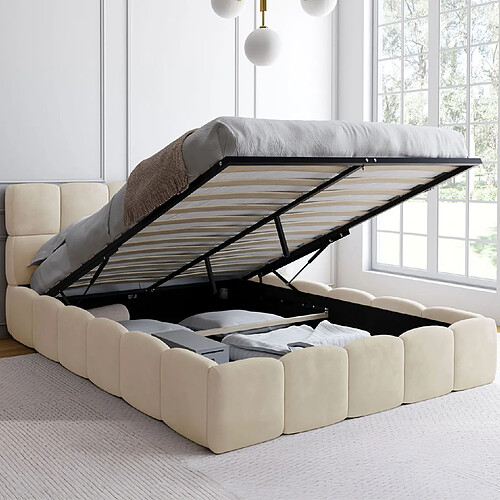 Idmarket LIT COFFRE NUAGE 140X190CM