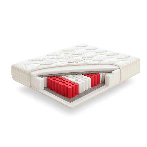Simpur Matelas 90x200 magestic - ressorts ensachés avec mousse de confort multizone épaisseur 30 cm 7 zones de confort